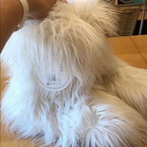Furry “Uggs” style slippers by Pottery Barn